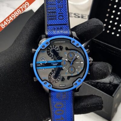 Diesel Big Daddy Black Dial Silicone Strap Quartz Watch