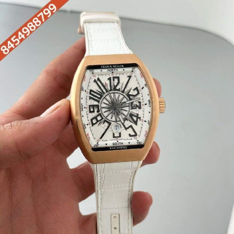 Franck Muller Vanguard Yatching Alligator White Dial Automatic Watch