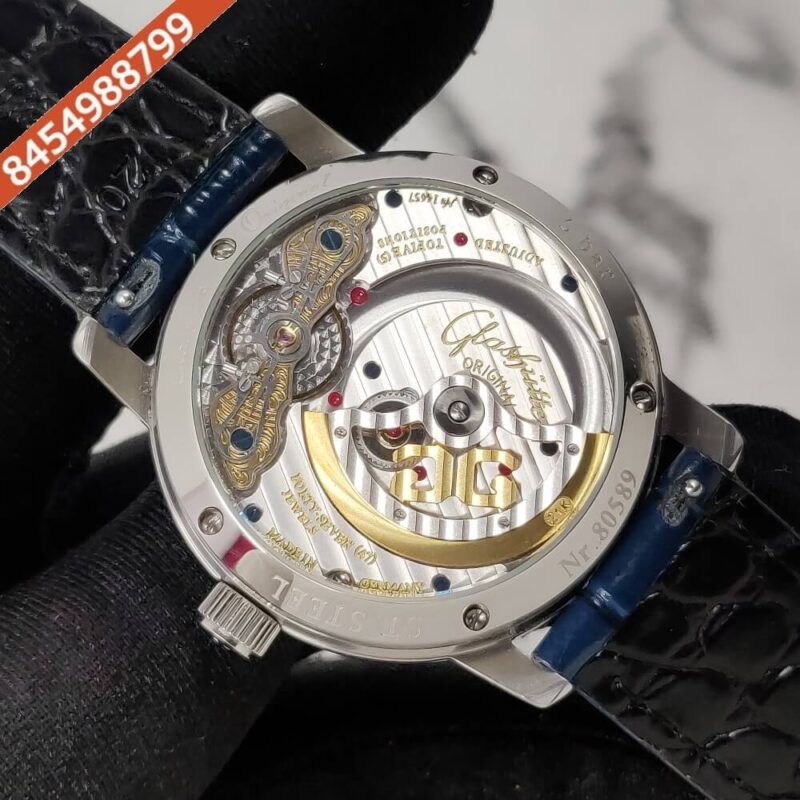 Glashutte PANOMATIC Lunar Moon Edition Blue Leather Strap Swiss Automatic Watch - Image 2