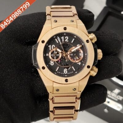 Hublot Big Bang UNICO KING Black Dial Rose Gold Strap Swiss Watch