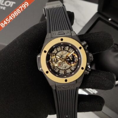 Hublot Big Bang UNICO MAGIC GOLD Black Dial Black Rubber Strap Swiss Watch