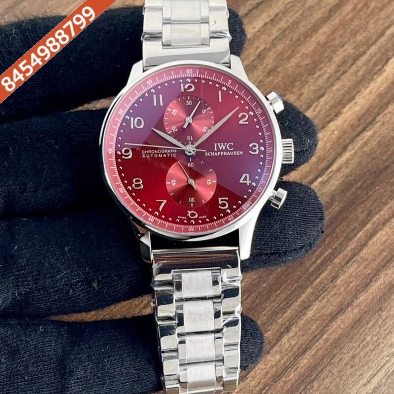 IWC Portugieser Steel Red Dail Swiss Automatic Watch