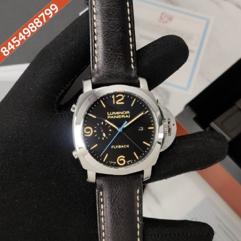 Luminor Panerai Black Dial Stainless Steel Case Black Leather strap Automatic Watch