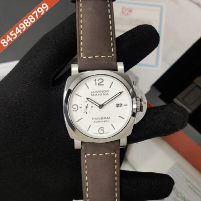 Buy First Copy Luminor Panerai Marina White Dial Stainless Steel Case Brown Leather Strap Automatic Watch at Firstcartindia.com. Swiss automatic movement, premium Panerai replica, best price in India.
