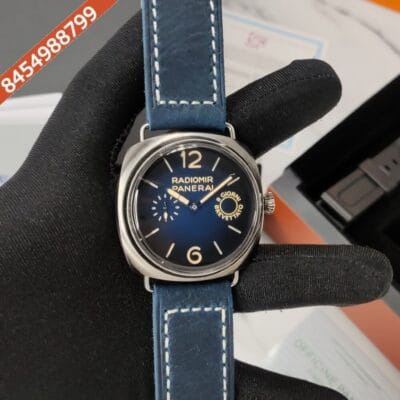 Luminor Panerai Radiomir Blue Dial Stainless Steel case Blue Leather strap Automatic Watch
