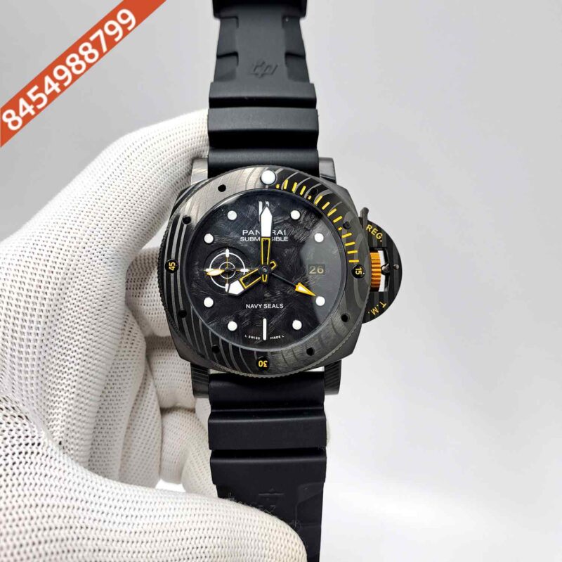 Luminor Panerai The Navy Seals Black Dial Black Rubber Strap Swiss Automatic Watch