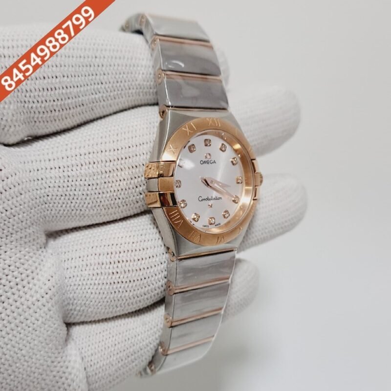 Omega Constellation Dual Tone Diamond Marker White Dial Swiss Watch - Image 3