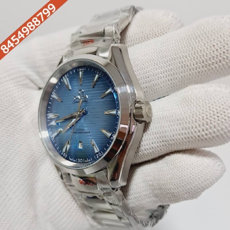 Omega Seamaster Aqua Terra Master Chronometer Sky Blue Dial Swiss Automatic Watch - Image 3