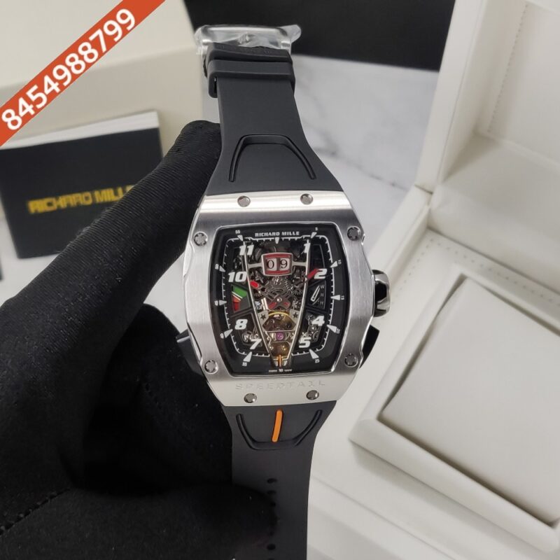 Richard Mille McLaren Speedtail Stainless-steel Silver Tonneau Case Skeleton Dial Silicon Strap Automatic Watch