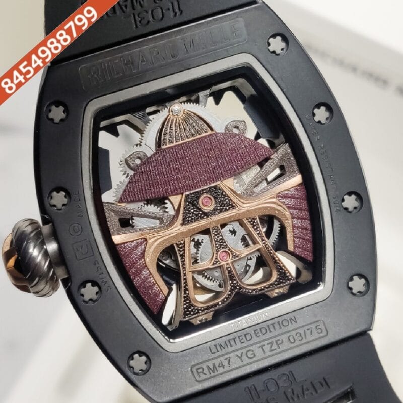 Richard Mille SAMURAI LIMITED Samurai Motif Transparent Dial Carbon TPT Case Black Silicon Strap Automatic Watch - Image 3