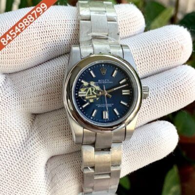 Rolex Oyster Perpetual Dark Black Dial Swiss Automatic Watch