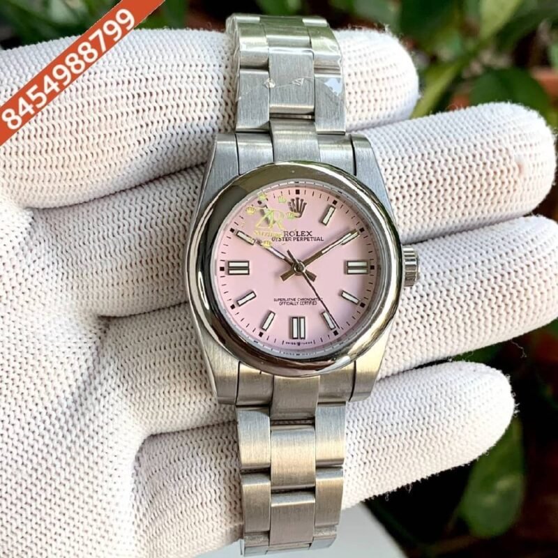 Rolex Oyster Perpetual Pink Dial Automatic Watch