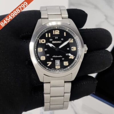 Seiko Neo Sports Back Open Black Dial Stainless Steel Case Stainless Steel Strap Swiss Automatic Watch
