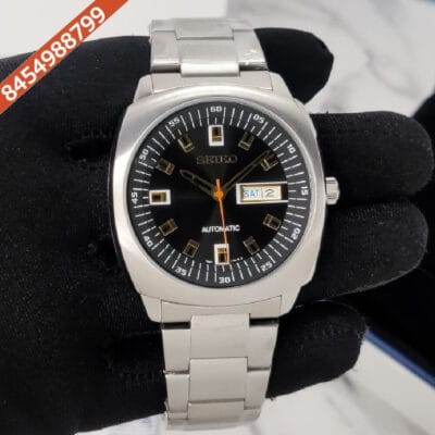 Seiko Recraft Black Dial Stainless Steel Case Stainless Steel Strap Swiss Automatic Watch