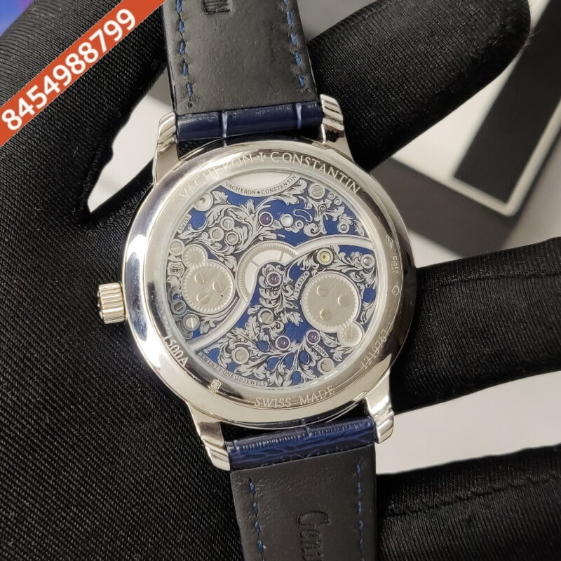 Vacheron Constantin Métiers D’Art Mécaniques Blue Dial Blue Leather Swiss Automatic Watch - Image 2