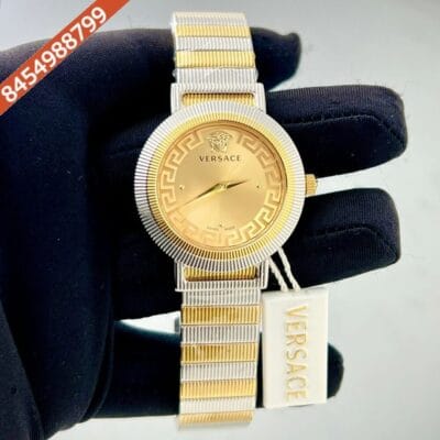 Versace Gold Watch Gold Dial Dual Tone Strap Quartz Watch