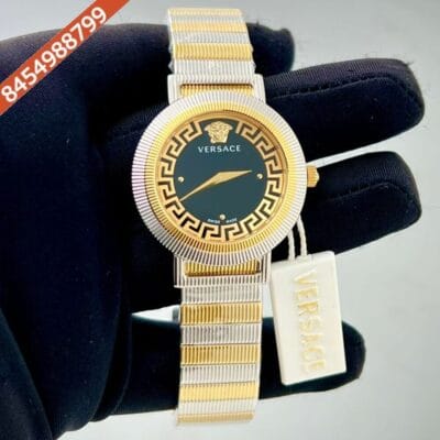 Versace Green Dial Dual Ton Strap Quartz Watch
