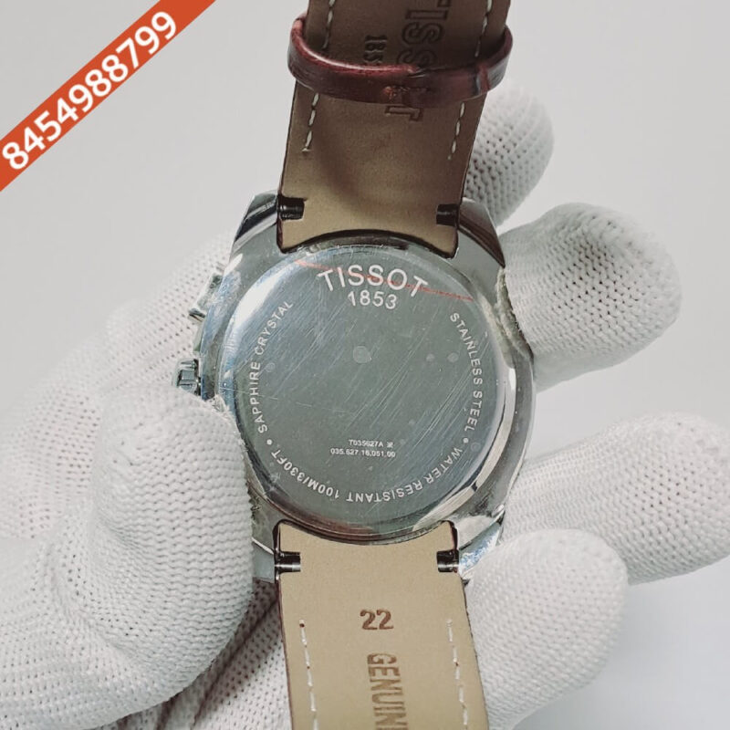 Tissot Coutrier 1853 Date Only Chronograph White Dial Leather Strap Swiss watch - Image 4