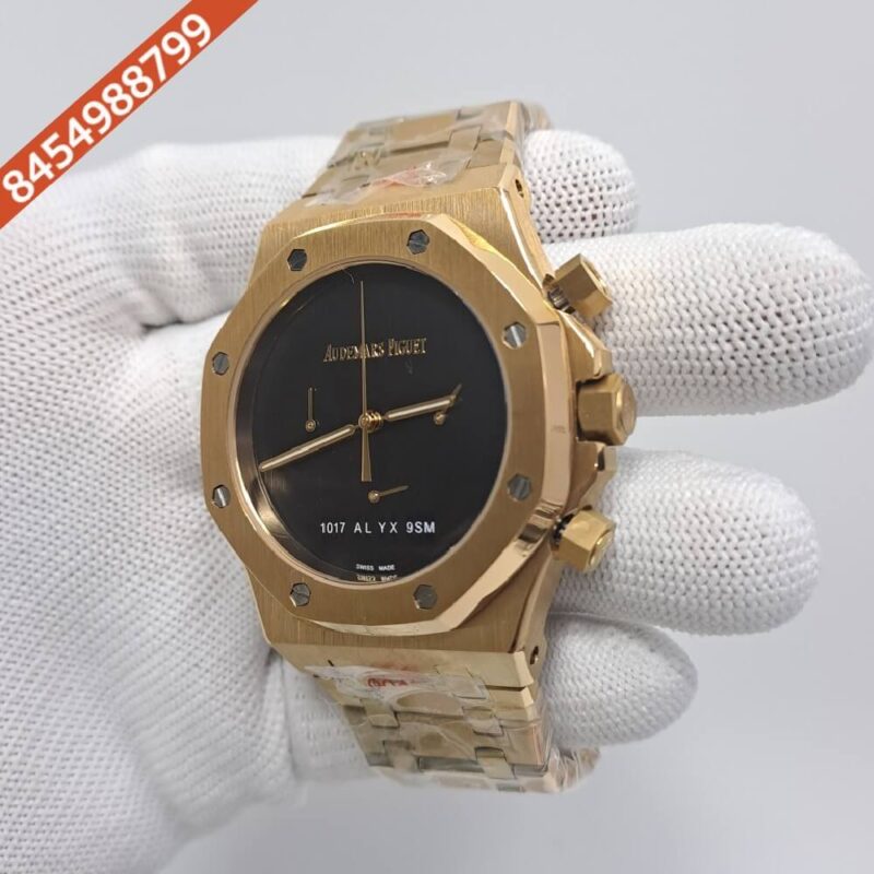 Audemars Piguet Royal Oak Offshore Full Gold Black Dial Swiss Automatic Watch - Image 3