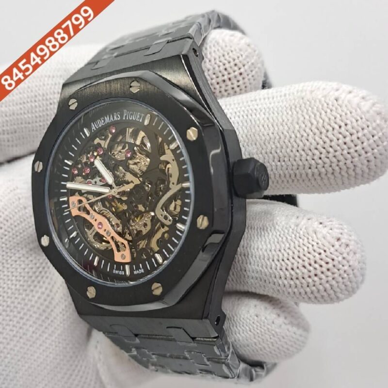 Audemars Piguet Royal Oak Black Skeleton Dial Swiss Automatic Watch - Image 3