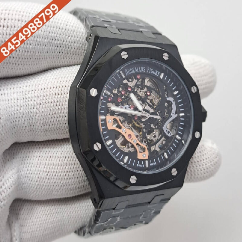 Audemars Piguet Royal Oak Black Skeleton Dial Swiss Automatic Watch - Image 2