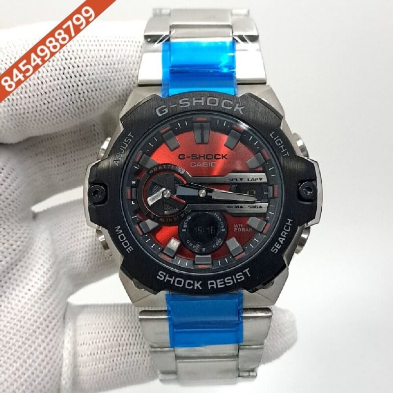 Casio G-Shock Stainless Steel Red Dial Swiss Watch