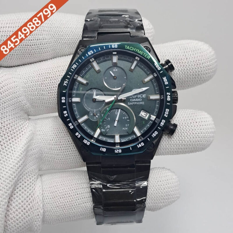Casio Edifice Black Dial Stainless Steel Strap Swiss Watch