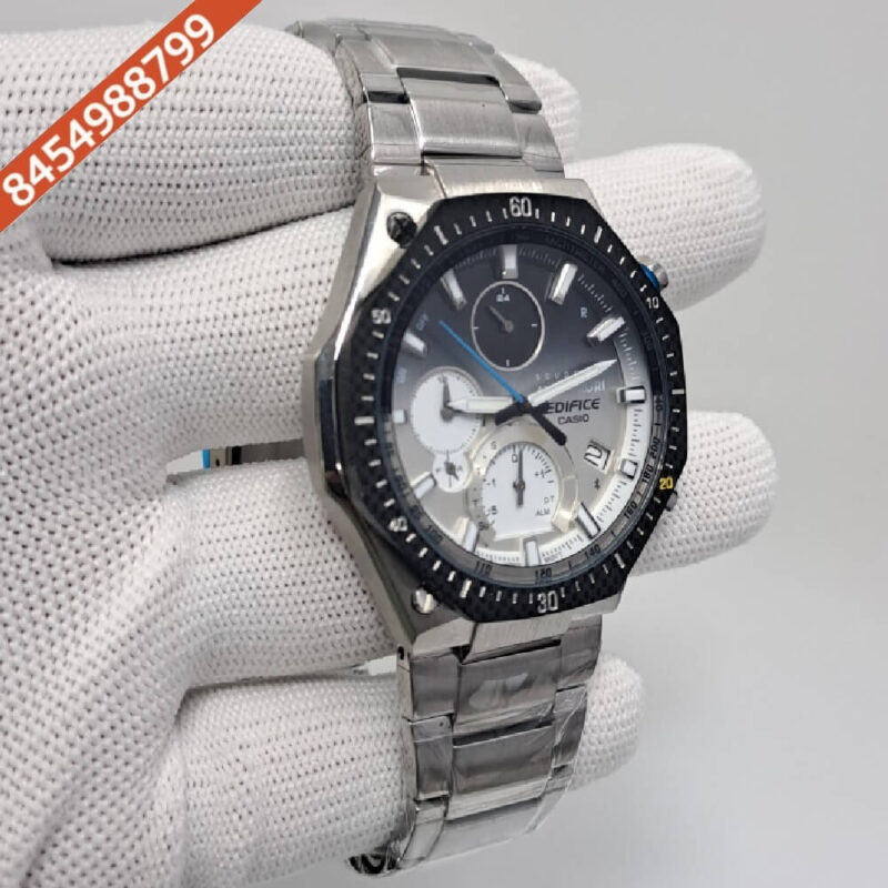 Casio Edifice Grey Dial Stainless Steel Strap Swiss Watch - Image 2
