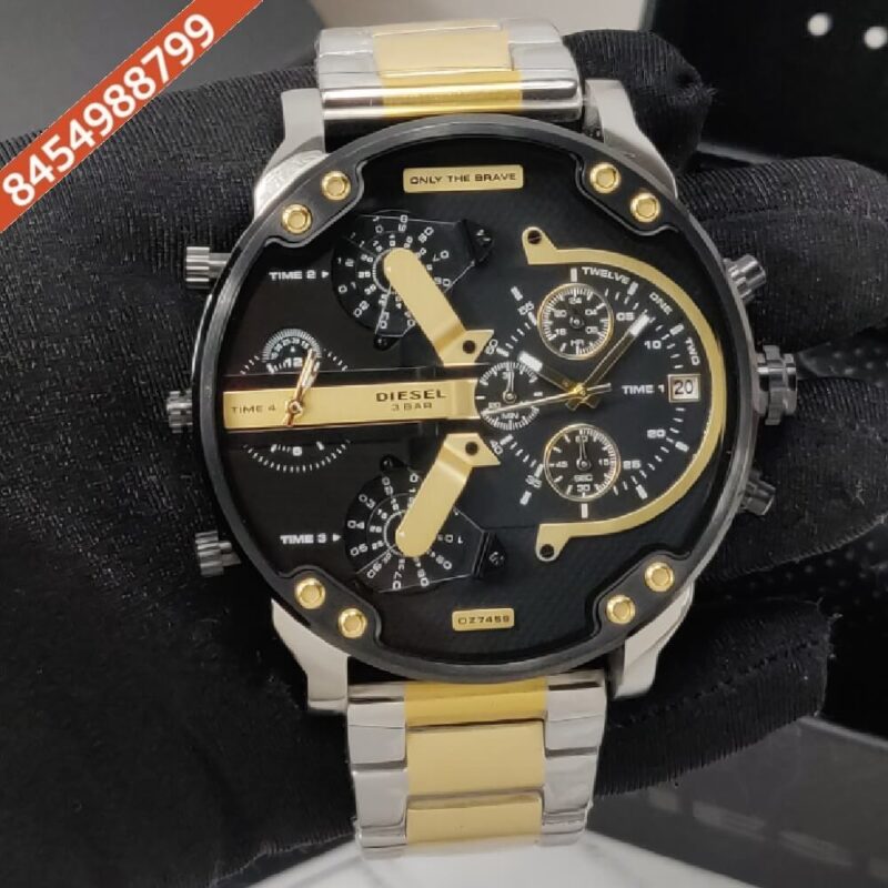 Diesel Big Daddy 2.0 Dz-7459 Black Dial Dual Tone Strap Swiss Watch