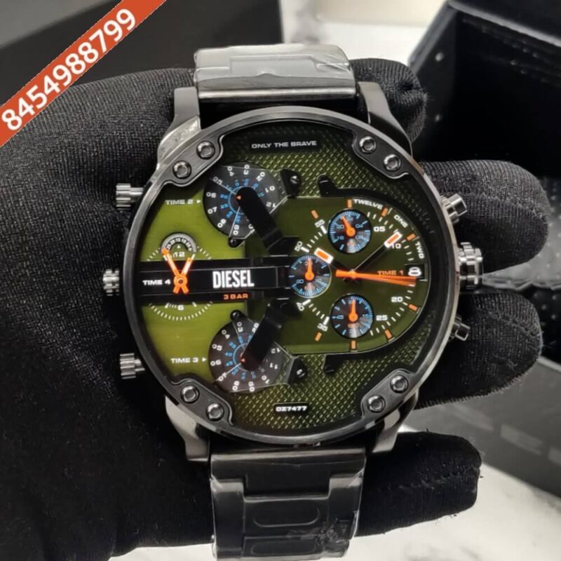 Diesel Big Daddy 2.0 Dz-7477 Green Dial Stainless Steel Strap Swiss Watch