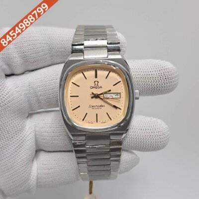 Omega Seamaster Square Steel light beige Dial Swiss Watch