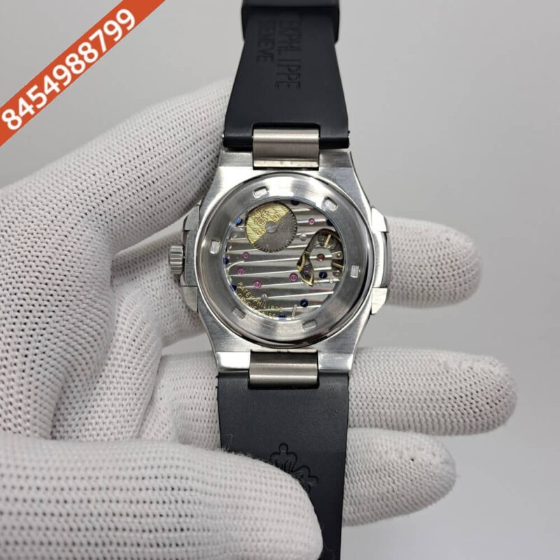 Patek Philippe Aquanaut Green Dial Black Rubber Strap Swiss Automatic Watch - Image 4