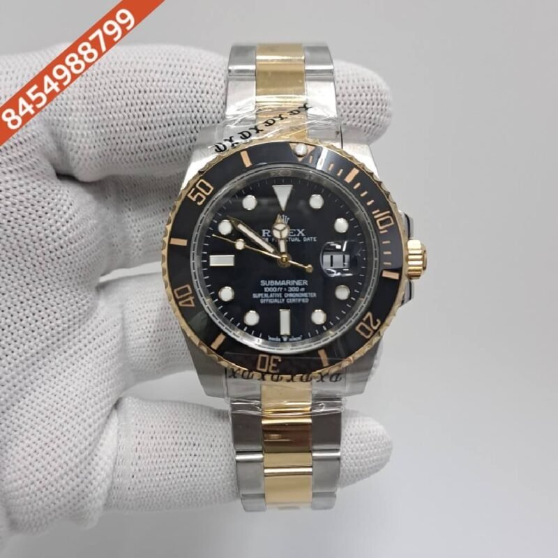 Rolex Submariner Dual Tone Black Dial Automatic Watch