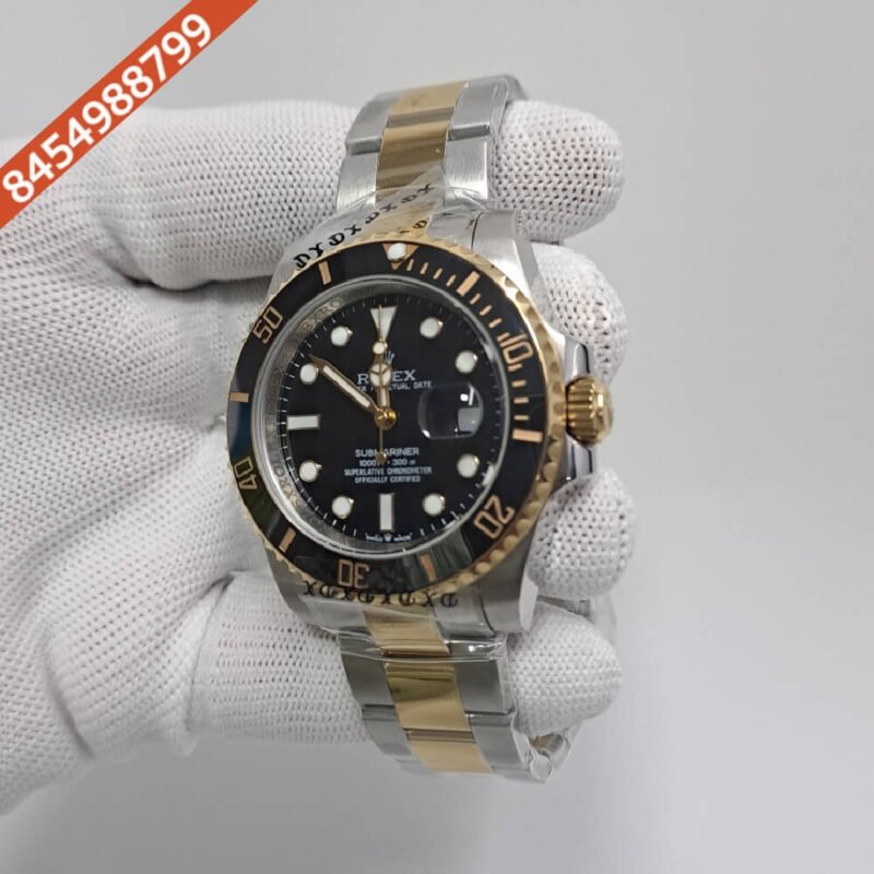 Rolex Submariner Dual Tone Black Dial Automatic Watch - Image 3