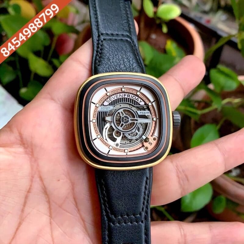 Seven Friday CUXEDO Edition Skeleton Dial Black Leather Strap Swiss Automatic Watch