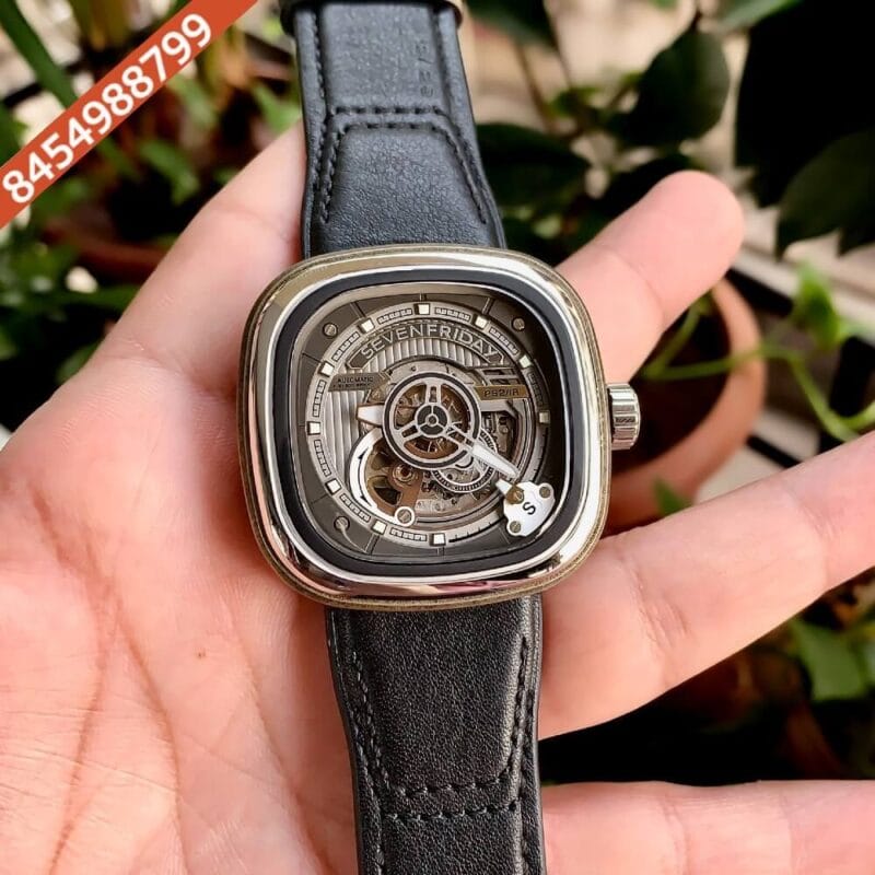 Seven Friday SF PS2/01 Skeleton Dial Black Leather Strap Swiss Automatic Watch