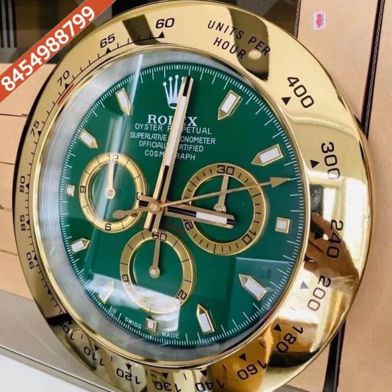 Rolex Daytona Gold Green Dial Wall Clock