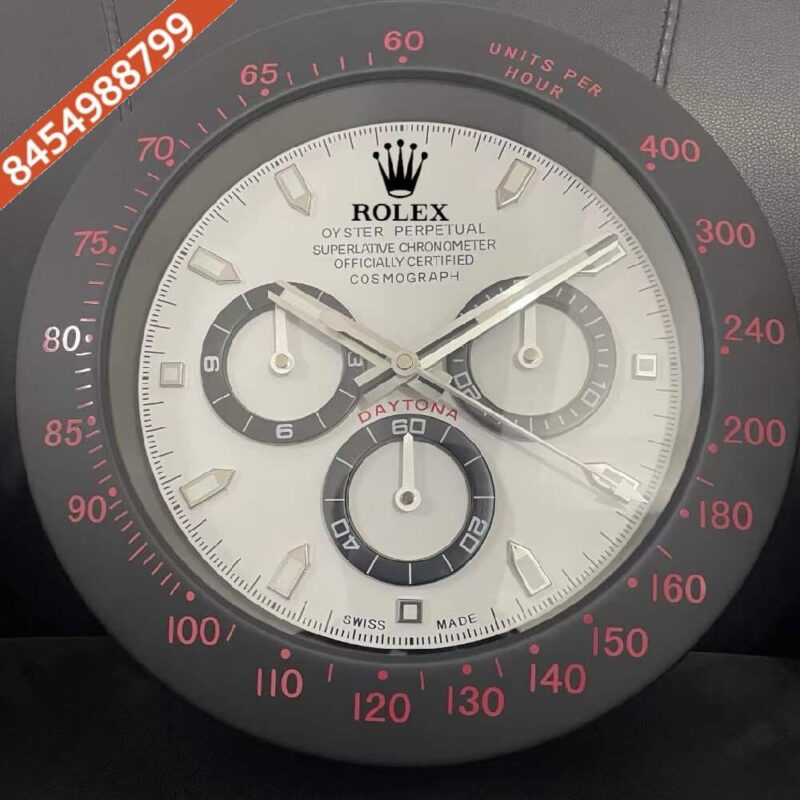 Rolex Daytona Black White Dial Wall Clock