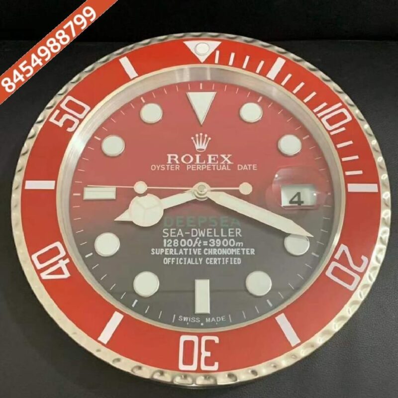Rolex Deepsea Steel Sea Dweller Red Dial Wall Clock