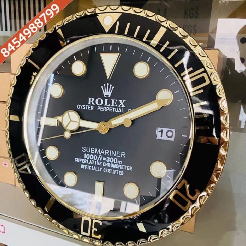 Rolex Submariner Full Black Wall Clock