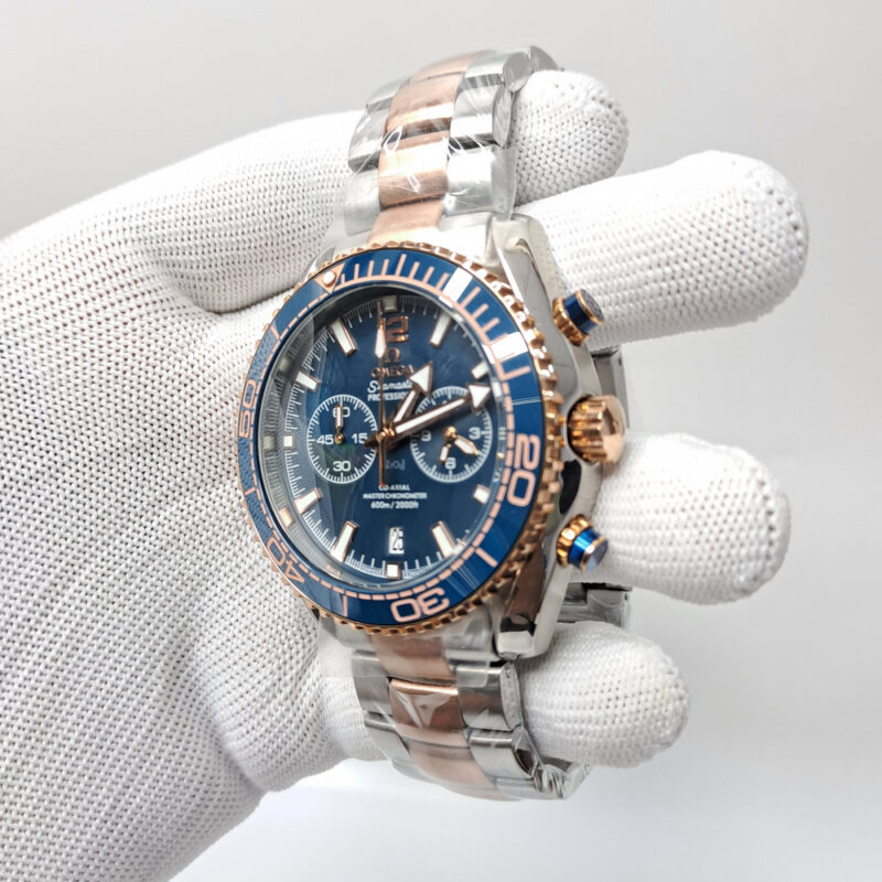 Omega Seamaster Planet Ocean Chronograph Blue Dial Swiss Watch - Image 3