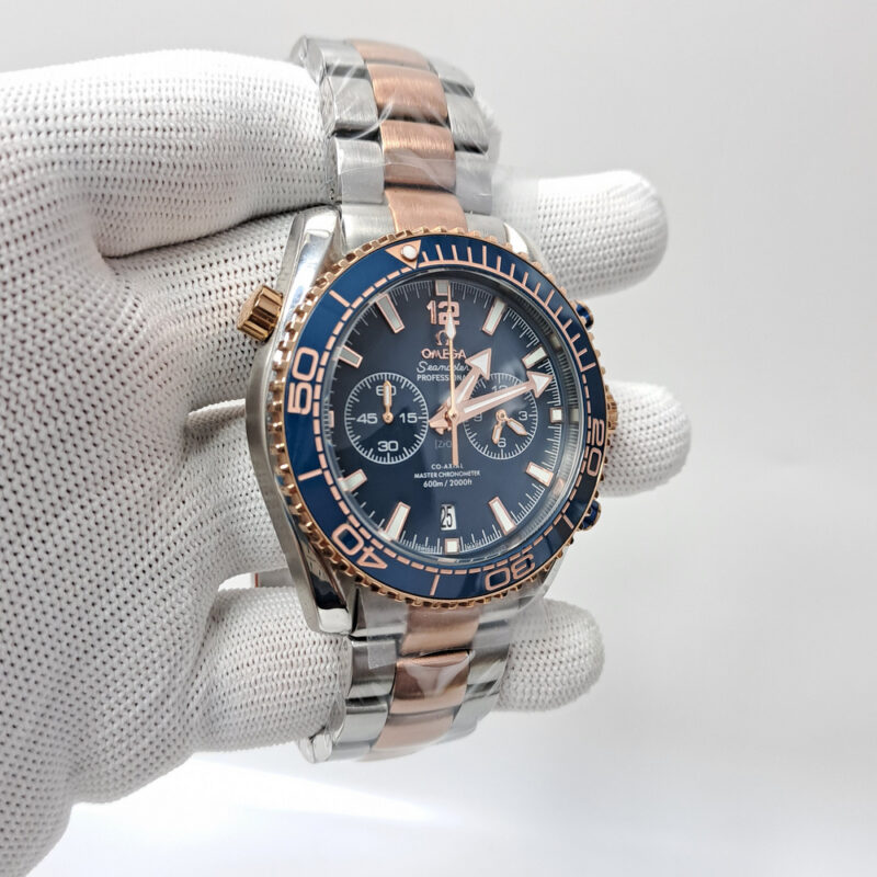 Omega Seamaster Planet Ocean Chronograph Blue Dial Swiss Watch - Image 2