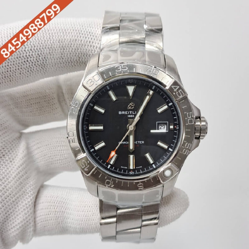 Breitling Chronometer Avenger Black Dial Stainless Steal Swiss Automatic Watch