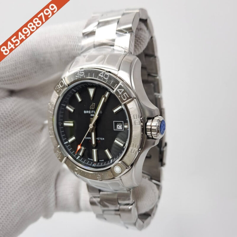 Breitling Chronometer Avenger Black Dial Stainless Steal Swiss Automatic Watch - Image 3