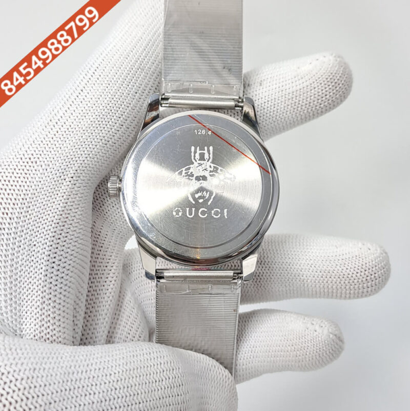 Gucci G- Timeless Stainless Steel Grey Dial Swiss Watch - Image 4