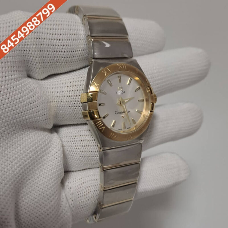 Omega Constellation Dual Tone White Dial Swiss Watch - Image 2