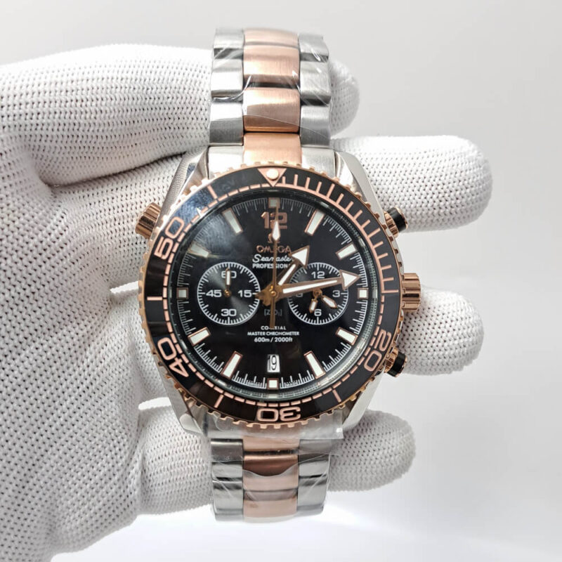Omega Seamaster Planet Ocean Chronograph Black  Dial Swiss Watch