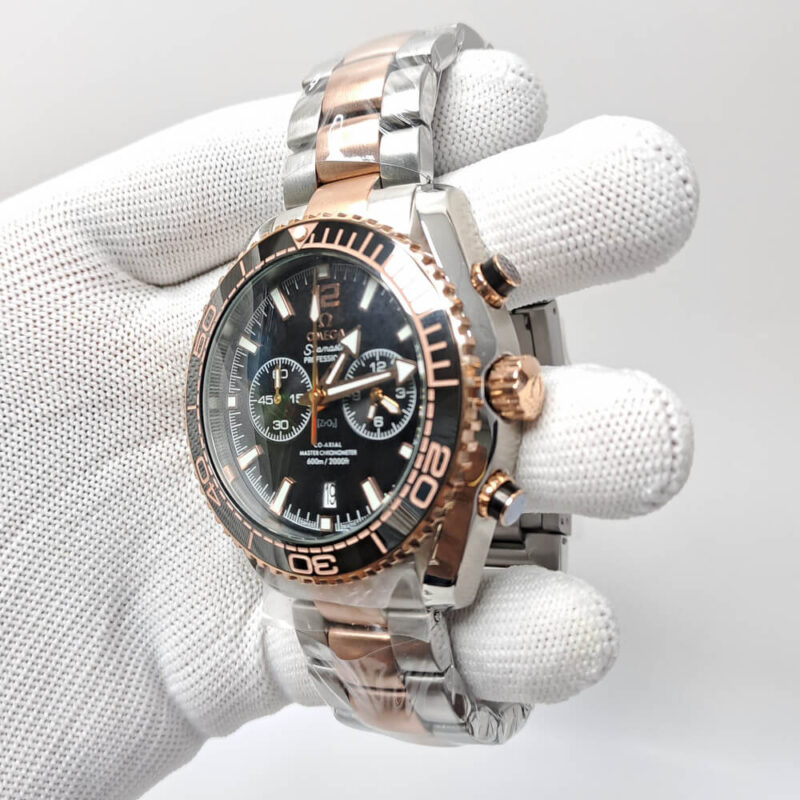 Omega Seamaster Planet Ocean Chronograph Black  Dial Swiss Watch - Image 3