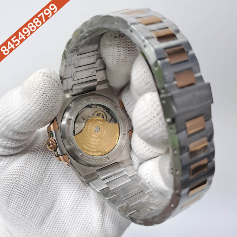 Patek Phillippe Nautilus Dual Tone Black Dial Swiss Automatic Watch - Image 4