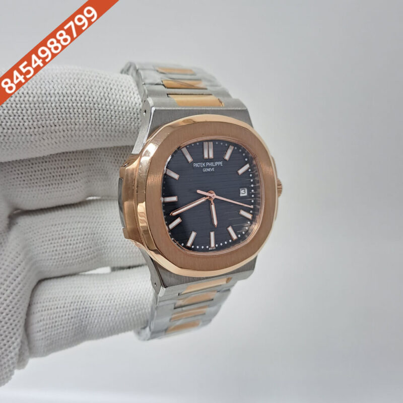 Patek Phillippe Nautilus Dual Tone Black Dial Swiss Automatic Watch - Image 2